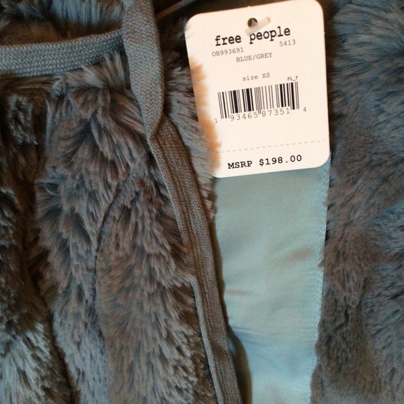 2xHP💝Free People Blue Sherpa Hoodie xs - Picture 6 of 6